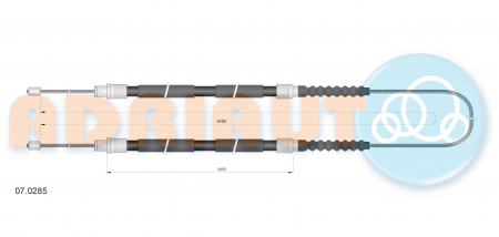 Accesorii frana - Cablu frana mana Spate Dreapta/Stanga (4100mm/1410mm/1410mm) potrivit CITROEN JUMPER I; FIAT DUCATO; PEUGEOT BOXER 1.9D-2.8D 03.94-06.06