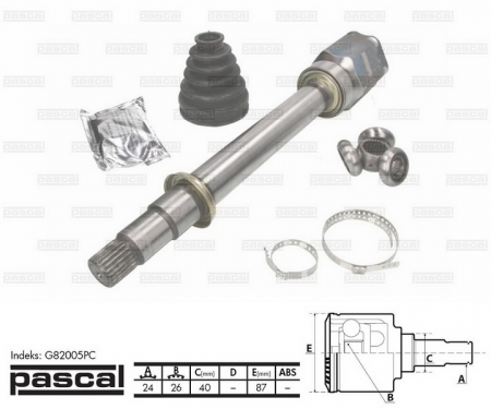 Transmisie - Cap planetara dreapta spre cutia de viteze (24z/26z/40mm) TOYOTA AVENSIS 2.0D intre 2003-2008