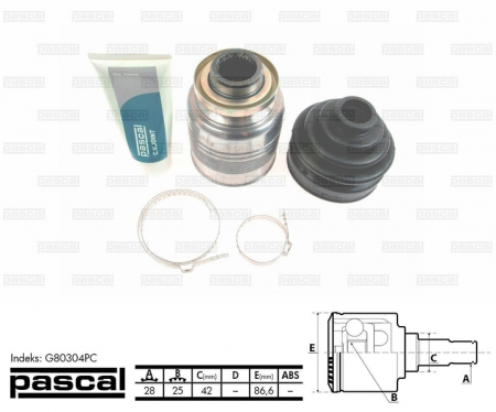 Transmisie - Cap planetara dreapta spre cutia de viteze (28z/25z/42mm) KIA SORENTO I 2.4-3.5 dupa 2002