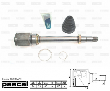 Transmisie - Cap planetara spre cutia de viteze (24z/33z/40mm) TOYOTA AVENSIS, COROLLA VERSO, PREVIA 2.0D/2.2D 2001-2009