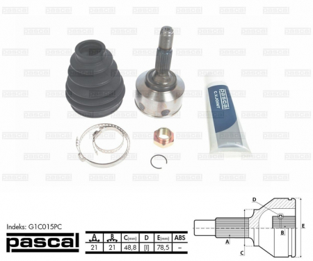 Transmisie - Cap planetara spre roata (21z/21z/48,8mm) CITROEN C3 I, C3 PLURIEL 1.1-1.4D dupa 2002