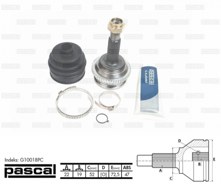 Cap planetara spre roata (22z/19z/52mm; ABS:47) CHEVROLET AVEO / KALOS; DAEWOO KALOS 1.2 dupa 2003 [0]