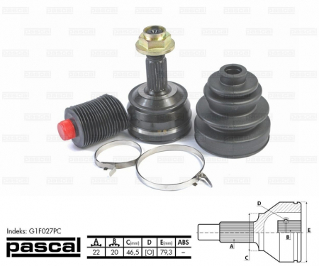 Transmisie - Cap planetara spre roata (22z/20z/46,5mm) FIAT BRAVA, BRAVO I, MAREA, PUNTO, TEMPRA, TIPO; LANCIA DEDRA, DELTA II, Y 1.1-1.9D intre 1987-2003
