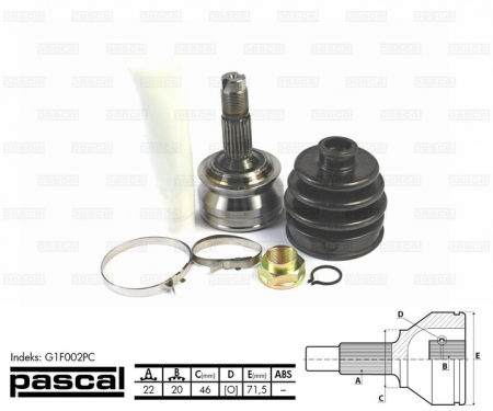 Transmisie - Cap planetara spre roata (22z/20z/46mm) FIAT CINQUECENTO, SEICENTO / 600 0.7/0.9/1.1 intre 1991-2010