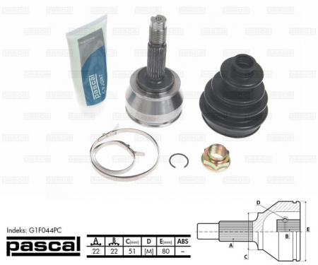 Transmisie - Cap planetara spre roata (22z/22z/51mm) FIAT DOBLO, DOBLO CARGO 1.2-1.9D dupa 2001