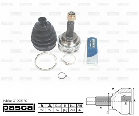 Piese Auto - Cap planetara spre roata (22z/22z/52mm; ABS:47) CHEVROLET AVEO / KALOS; DAEWOO KALOS 1.4/1.5 dupa 2002