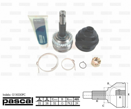 Cap planetara spre roata (22z/28z/52mm; ABS:29) OPEL COMBO, COMBO TOUR, CORSA C, MERIVA A, TIGRA 1.3D-1.7D dupa 2000 [0]