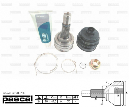 Transmisie - Cap planetara spre roata (24z/19z/49,5mm) CITROEN C1; PEUGEOT 107; TOYOTA AYGO 1.0 intre 2005-2014