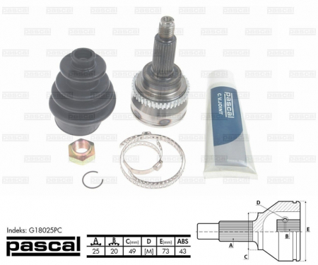 Transmisie - Cap planetara spre roata (25z/20z/49mm; ABS:43) SUZUKI IGNIS I 1.3 intre 2000-2003
