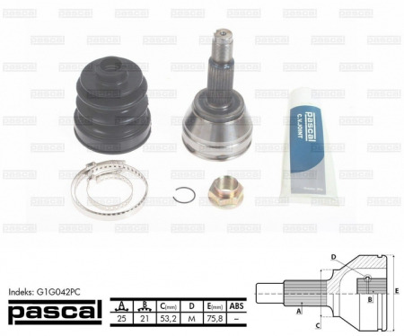 Transmisie - Cap planetara spre roata (25z/21z/53,2mm) FORD FIESTA V, FOCUS, FUSION 1.4/1.6/1.8 intre 1998-2008