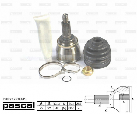 Transmisie - Cap planetara spre roata (25z/22z/49mm) SUZUKI SWIFT II 1.3 intre 1989-2001