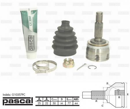 Cap planetara - Cap planetara spre roata potrivit KIA CERATO 1.6 dupa 2004 - (25z/22z/50mm; ABS:44)