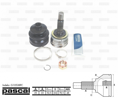 Transmisie - Cap planetara spre roata (25z/22z/52,5mm; ABS:48) HYUNDAI GETZ, I30 1.3/1.6/1.6D intre 2002-2011