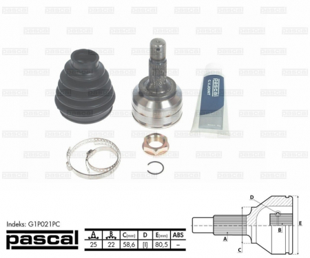 Transmisie - Cap planetara spre roata (25z/22z/58,6mm) CITROEN C4, C4 I; PEUGEOT 207, 307 1.4-1.6ALK intre 2000-2015