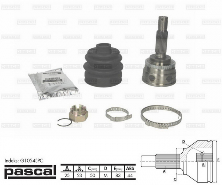 Cap planetara spre roata potrivit HYUNDAI MATRIX 1.5D 2001-2010 - (25z/23z/50mm; ABS:44) [1]