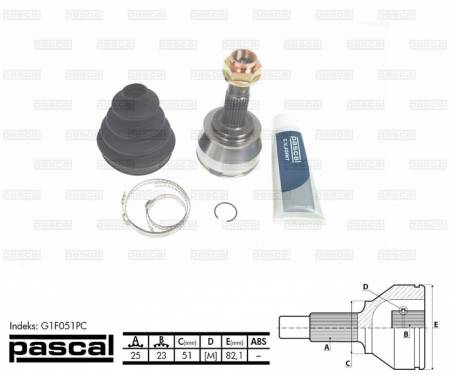 Piese Auto - Cap planetara spre roata (25z/23z/51mm) ALFA ROMEO MITO; FIAT FIORINO, GRANDE PUNTO, IDEA, PUNTO EVO, QUBO; LANCIA MUSA, YPSILON; OPEL CORSA D 1.3D dupa 2003