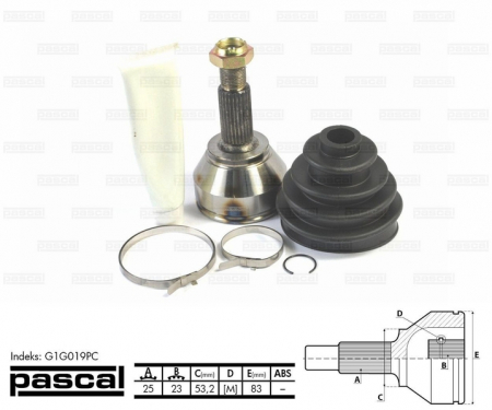 Transmisie - Cap planetara spre roata (25z/23z/53,2mm) FORD FIESTA V, FOCUS, FUSION 1.4-2.0 intre 1998-2012