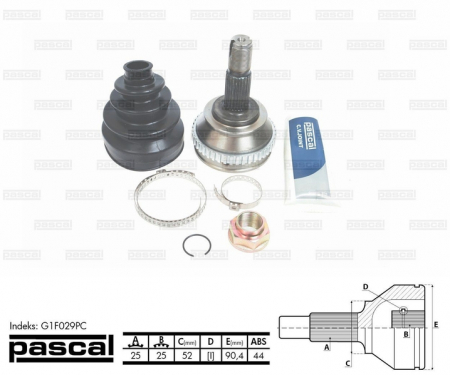 Piese Auto - Cap planetara spre roata (25z/25z/52mm; ABS:44) ALFA ROMEO 145, 146, 155, 164, GTV, SPIDER; FIAT BARCHETTA, BRAVA, BRAVO I, COUPE, CROMA, PUNTO, TEMPRA, TIPO; LANCIA DEDRA, DELTA I 1.4-2.5D intre 1985
