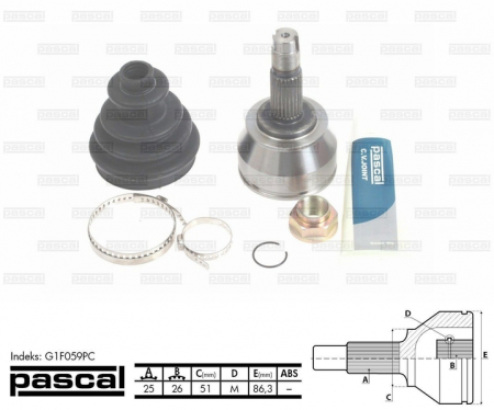 Transmisie - Cap planetara spre roata (25z/26z/51mm) FIAT BRAVO II, DOBLO, FIORINO, STILO; LANCIA DELTA III 1.3D-1.9D dupa 2001