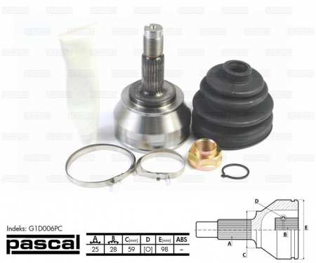 Piese Auto - Cap planetara spre roata (25z/28z/59mm) ALFA ROMEO 145, 146, 156; FIAT MAREA; LANCIA LYBRA 1.9D/2.4D/2.5 intre 1997-2006