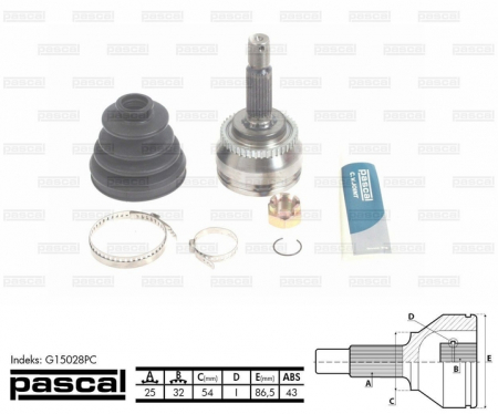 Cap planetara - Cap planetara spre roata potrivit MITSUBISHI PAJERO PININ 1.8 1999-2007 - (25z/32z/54mm; ABS:43)
