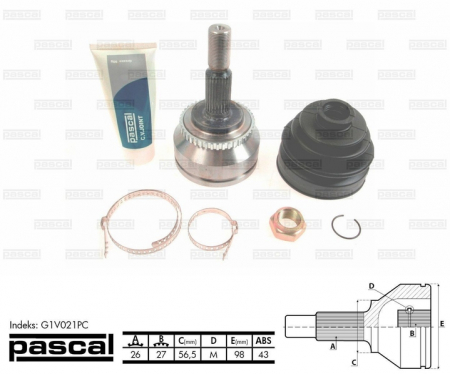 Cap planetara spre roata (26z/27z/56,5mm; ABS:43) VOLVO S40 I, V40 1.9/1.9D/2.0 intre 1997-2004 [0]