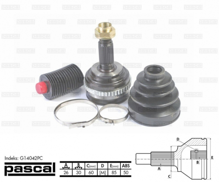 Transmisie - Cap planetara spre roata (26z/30z/60mm; ABS:50) HONDA CIVIC VII, HR-V 1.6/1.7 dupa 1999