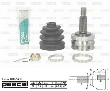 Transmisie - Cap planetara spre roata (27z/25z/62mm; ABS:47) HYUNDAI SONATA V 2.0/2.4/3.3 intre 2005-2010