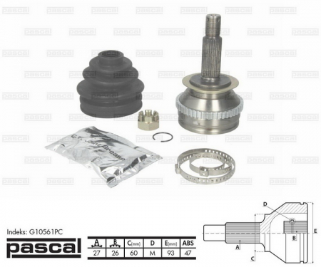 Cap planetara - Cap planetara spre roata potrivit HYUNDAI SANTA FÉ I, SONATA IV 2.0-2.7 1998-2006 - (27z/26z/60mm; ABS:47)