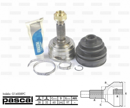 Transmisie - Cap planetara spre roata (28z/32z/60mm; ABS:50) HONDA ACCORD IV, ACCORD V, PRELUDE III 2.0/2.2 intre 1987-1998