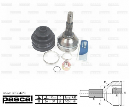 Transmisie - Cap planetara spre roata (28z/36z/57mm; ABS:48) FORD TRANSIT 2.0D intre 2002-2006