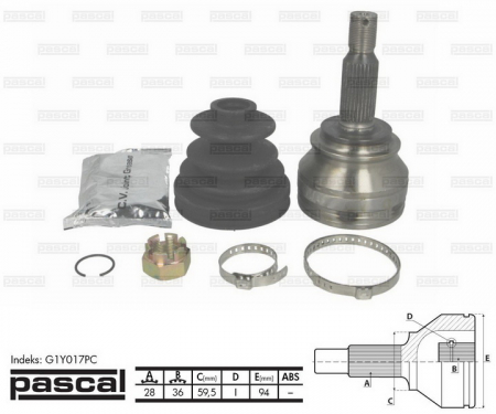Cap planetara spre roata (28z/36z/59,5mm) DODGE CALIBER 2.0D/2.2D dupa 2006