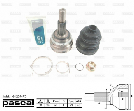 Transmisie - Cap planetara spre roata (30z/36z/61mm; ABS:48) TOYOTA AURIS, AVENSIS, COROLLA VERSO 2.0D/2.2D intre 2005-2012