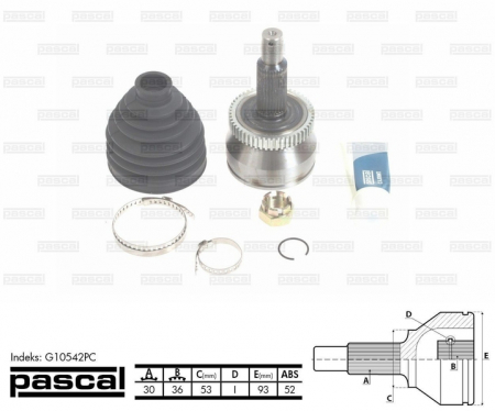 Transmisie - Cap planetara spre roata (30z/36z/72,9mm; ABS:52) HYUNDAI SANTA FÉ II 2.2D intre 2006-2012