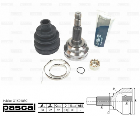 Cap planetara - Cap planetara spre roata potrivit OPEL ASTRA G, VECTRA B 1.4/1.6/1.7D 1995-2009 - (33z/22z/52mm)