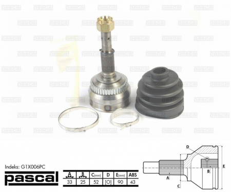 Cap planetara spre roata (33z/25z/52mm; ABS:43) OPEL CALIBRA A, KADETT E, KADETT E COMBO, VECTRA A 1.6-2.0 intre 1984-1997 [0]