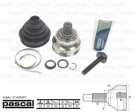 Transmisie - Cap planetara spre roata (33z/30z/53mm; ABS:45) AUDI 80, 90, CABRIOLET, COUPE 1.6-2.3 intre 1986-1998