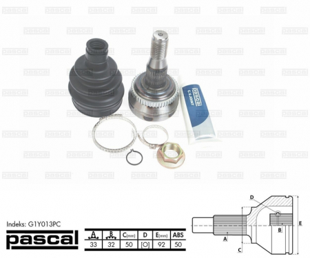 Transmisie - Cap planetara spre roata (33z/32z/50mm; ABS:50) CHRYSLER 300 M, CONCORDE, LHS 2.7/3.5 intre 1994-2004