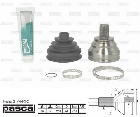 Cap planetara spre roata (36z/27z/59,5mm) AUDI A3, Q3, TT; SEAT ALTEA, ALTEA XL, TOLEDO III; SKODA OCTAVIA II, SUPERB II, YETI; VW CADDY III, CC, EOS, GOLF V, GOLF VI, PASSAT, PASSAT ALLTRACK 1.2-3.6 