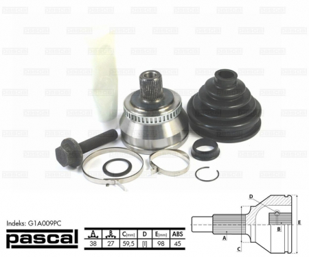 Cap planetara spre roata (38z/27z/59,5mm; ABS:45) AUDI A4, A6, A8, ALLROAD, V8; SKODA SUPERB I; VW PASSAT 1.8-6.0 intre 1988-2008 [0]