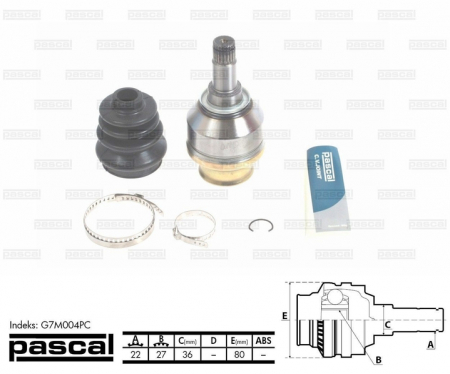 Transmisie - Cap planetara stanga spre cutia de viteze (22z/27z/36mm) MERCEDES A (W168), VANEO (414) 1.4-1.9 intre 1997-2005
