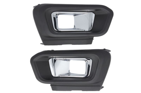 Elemente bara - Capac bara fata Dreapta/Stanga (cu gauri de lama; Set 2 bucati, cu orificii proiector ceata, plastic, negru) potrivit PEUGEOT 308 II 2017-2021