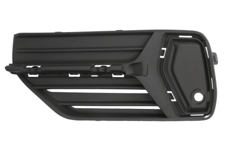 Elemente bara - Capac bara fata Stanga (cu gauri de lama, cu orificii senzori parcare, plastic, negru, R-DESIGN) potrivit VOLVO XC90 II 2014-2020