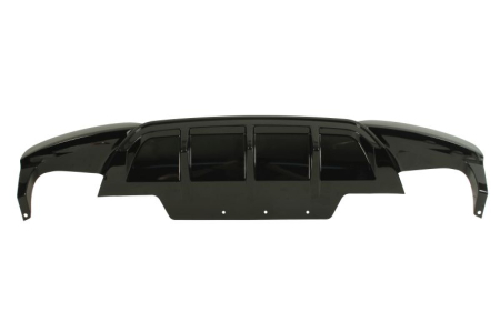 Elemente bara - Capac bara Spate Inferior (negru lucios, cu taietura pentru toba de esapament: dublu) potrivit BMW 6 F12, F13 Coupe 2010-2017