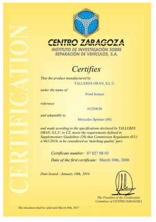 Capota motor potrivit MERCEDES-BENZ SPRINTER 3-t bus (903) 2000-2006 [1]