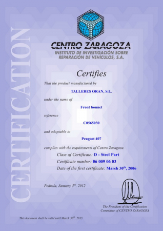 Capota motor potrivit PEUGEOT 407 (6D_) 2004-2010 [1]