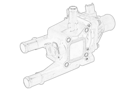 Termostat - Carcasa termostat potrivita OPEL ASTRA J, ASTRA J GTC, INSIGNIA A, MOKKA / MOKKA X, ZAFIRA C 1.6/1.6CNG/1.8 dupa 2008 (cu senzor, cu termostat si garnituri)