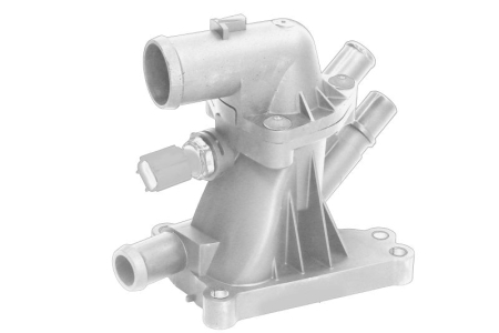 Termostat - Carcasa termostat potrivita FORD B-MAX, C-MAX II, ECOSPORT, FIESTA VI, FIESTA VII, FOCUS III, FOCUS III/HATCHBACK, FOCUS III/KOMBI, FOCUS IV 1.0-2.0D dupa 2012 (cu termostat si garnituri)