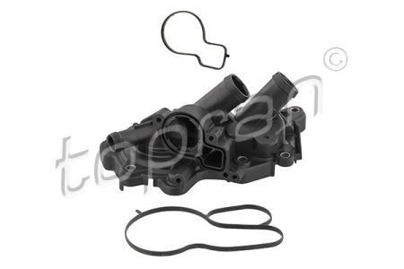 Termostat - Carcasa termostat potrivit AUDI A1, A3, A4 B9, A5, Q2, Q3; SEAT ALHAMBRA, ARONA, ATECA, IBIZA IV SC, IBIZA IV ST, IBIZA V, LEON, LEON ST, TOLEDO IV; SKODA FABIA III, KAROQ 1.0-1.6 04.11-