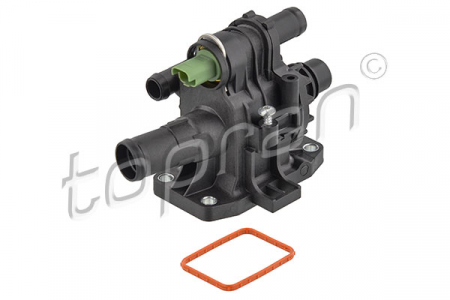 Termostat - Carcasa termostat VOLVO C30, S40 II, S80 II, V50, V70 III; CITROEN BERLINGO, C3 I, C3 II, C4 GRAND PICASSO I, C4 I, C4 PICASSO I, C5 II, JUMPY, XSARA PICASSO; FIAT SCUDO; FORD C-MAX 1.6D dupa 2003
